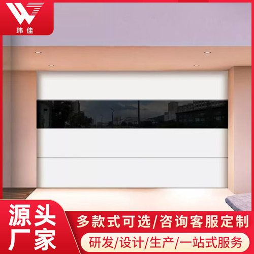 新款家用别墅纯平车库门 停车场提升门 感应翻板门电动快速卷帘门