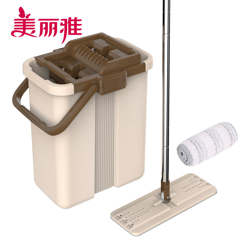 美丽雅洗刷刷二代刮水平板拖把家用免手洗懒人墩布木地板地砖地拖