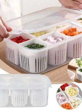 6 Grid Refrigerator Storage Box Fridge Organizer Food Box
