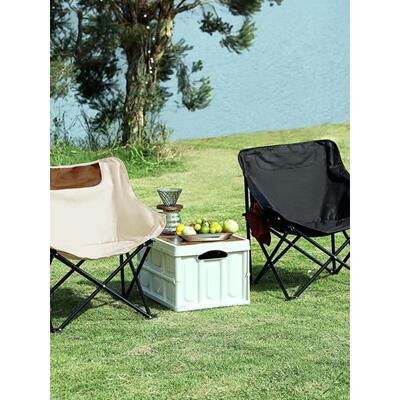 Camping outdoor folding chairs野营户外折叠椅懒人防水月亮椅