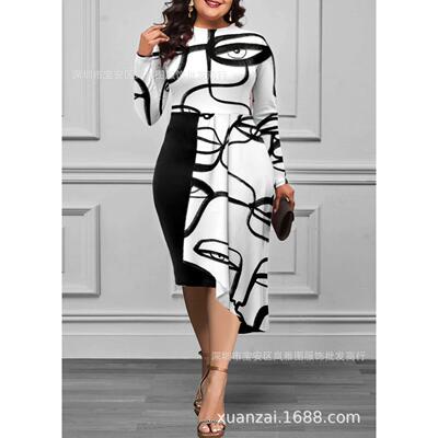 Big size Irregular positioning flower dress bag hip skirt 裙