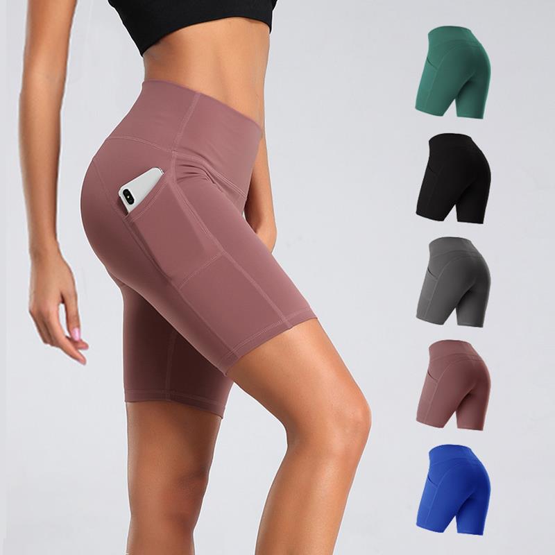 Hip side pocket tight fitness shorts tights紧身短裤紧身裤