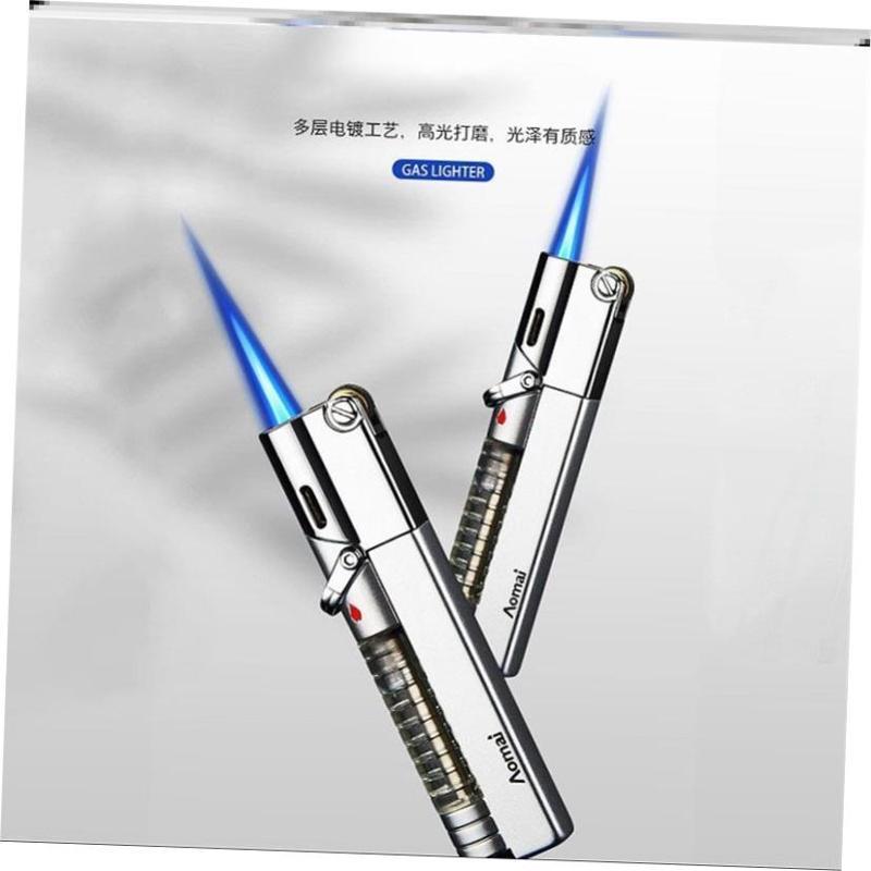 Visible gas tank long grinding wheel straight to lighter火机