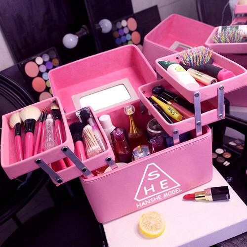 cosmetic bags carry storage boxes make up box 化妆箱