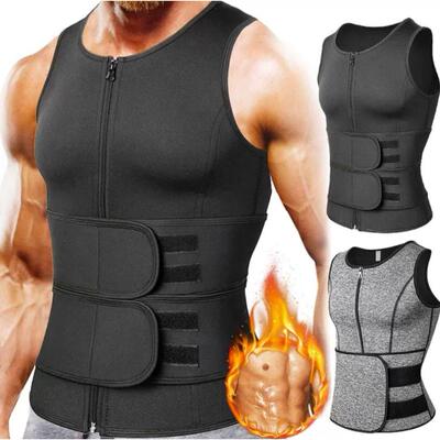 Men Body Shaper Waist Trainer Sauna Suit Sweat Vest Slimming