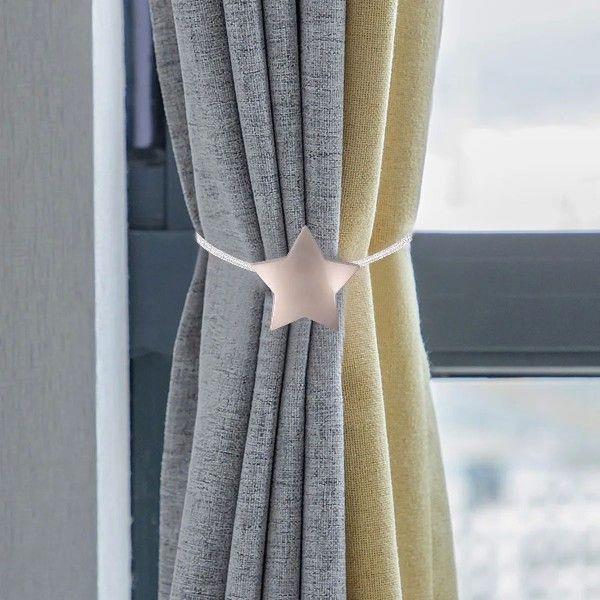 Decorative Draperies Holdbacks Star Curtain Magnetic Buckle