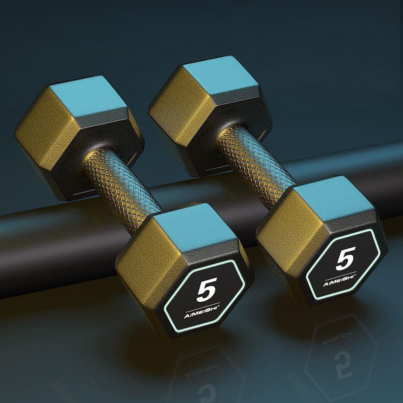 Hexagonal dumbbell 5KG10kg dumbbell arm muscle wrap fitness