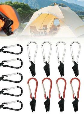 10Pcs Outdoor Tent Clips with Carabiner Hanging Hooks