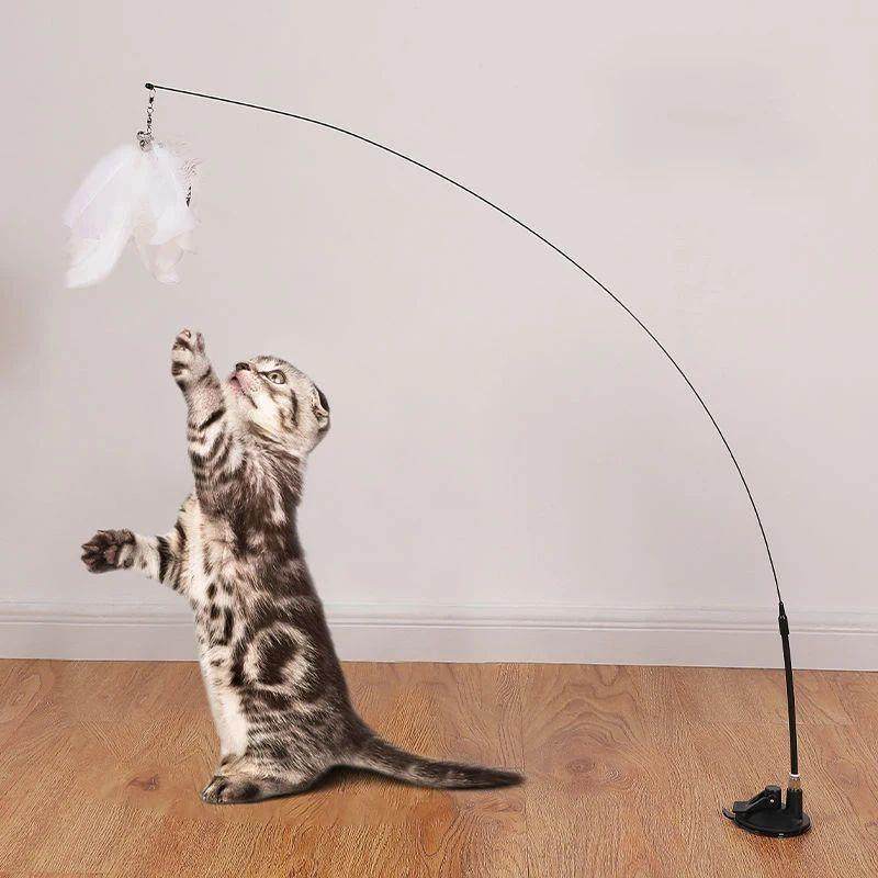 Interactive Cat Toy Handfree Cat Stick Playing Kitten Playin