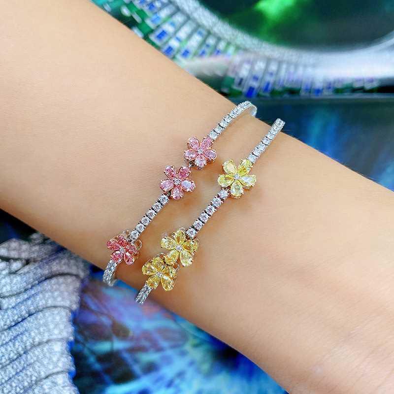 Simulation pink golden tourmaline five-leaf clover brlet wom