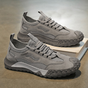 男鞋 防滑耐磨休闲户外工作板鞋 夏季 运动鞋 透气网面镂空网鞋 劳保鞋