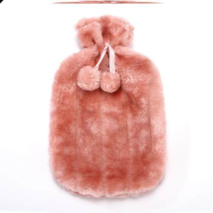 暖水袋外套单卖注水热水袋保护套子布套通用防烫可拆洗毛绒松紧口