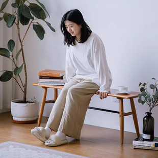 北欧实木长凳长条凳樱桃木餐桌换鞋长凳家用卧室床尾凳长条凳子