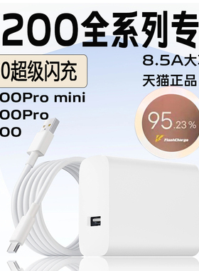 适用于VIVO X200Pro充电器90闪充vivo x200充电器vivoX200Pro mini快充X200s充电器8.5aType-C闪充数据线