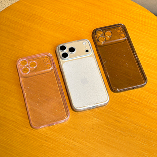 全封闭拍照键适用苹果17手机壳天使眼闪粉软壳轻薄苹果17promax防摔网红保护套