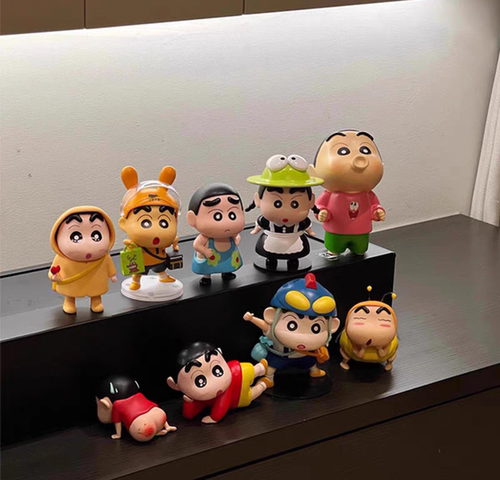 大满贯比耶点赞蜡笔小新手办GK潮玩模型盲盒礼物桌面摆件女生