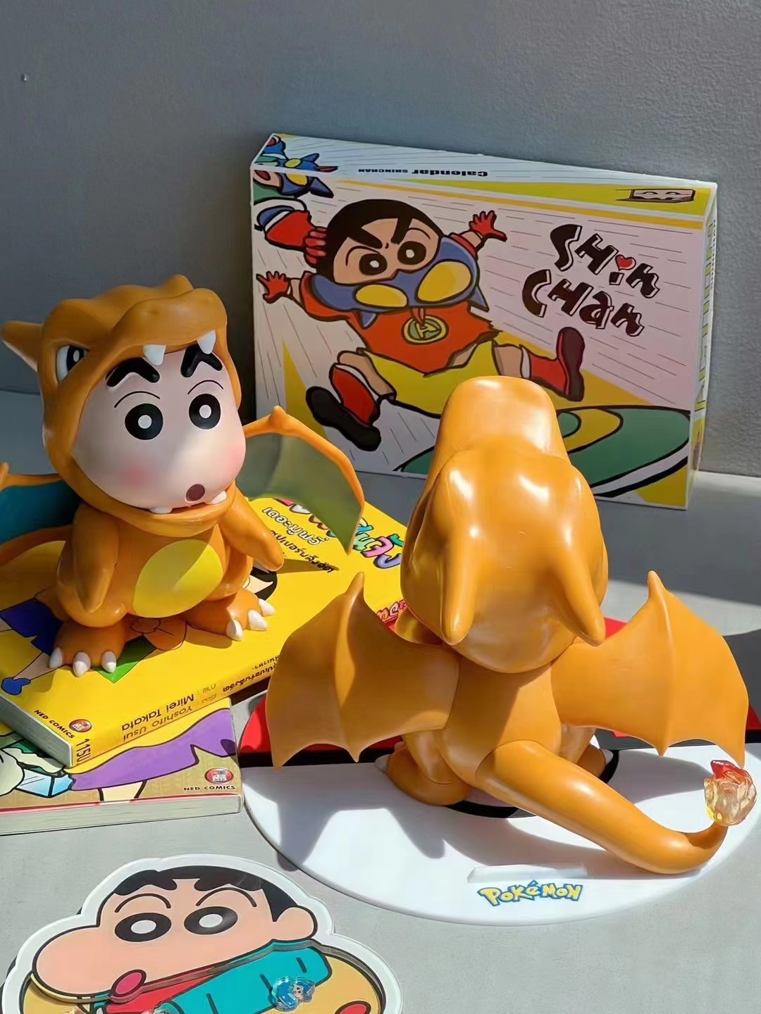 蜡笔小新cos系列喷火龙公仔cos手办模型动漫车载摆件礼物可爱