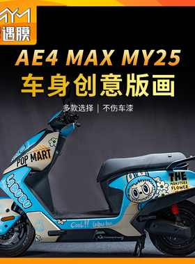 适用25款极核AE4 MAX MY25拉布布拉花贴纸Labubu车身版画改装贴纸