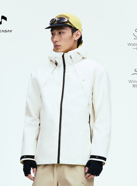 ALLREADAY新奇天 单层冲锋衣男徒步户外防风防水硬壳活页徒步外套