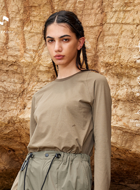 ALLREADAY新奇天运动T恤城市户外女合身长袖舒适透气上衣女新品