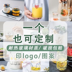 企业公司印logo图案定制婚礼伴手礼耐热玻璃水杯活动礼物茶杯杯子