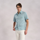 衬衫 RARE威雅男装 口袋蓝色商务休闲男士 短袖 夏季 拉链工装