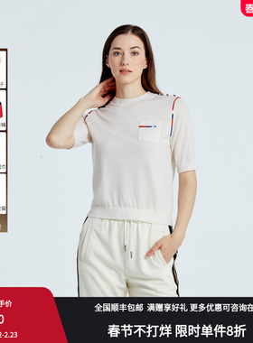 RARE威雅女装 秋季简约半高领女士短袖毛衣 RR2236242313