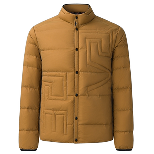 RARE威雅男装奥莱秋冬鹅绒咖色撞色轻薄羽绒服男