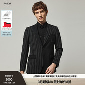 奥莱 黑白条纹拼接男士 春夏款 绅士款 西服 时尚 RARE威雅男装