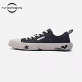 百搭休闲平板厚底鞋 2025新款 王一珩同款 FORESHADOW黑色帆布鞋