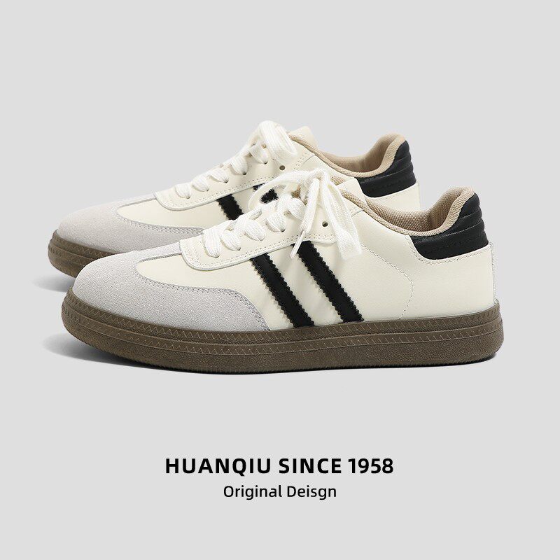 环球德训鞋情侣款2026新款低帮休闲百搭厚底平底小白鞋经典板鞋女