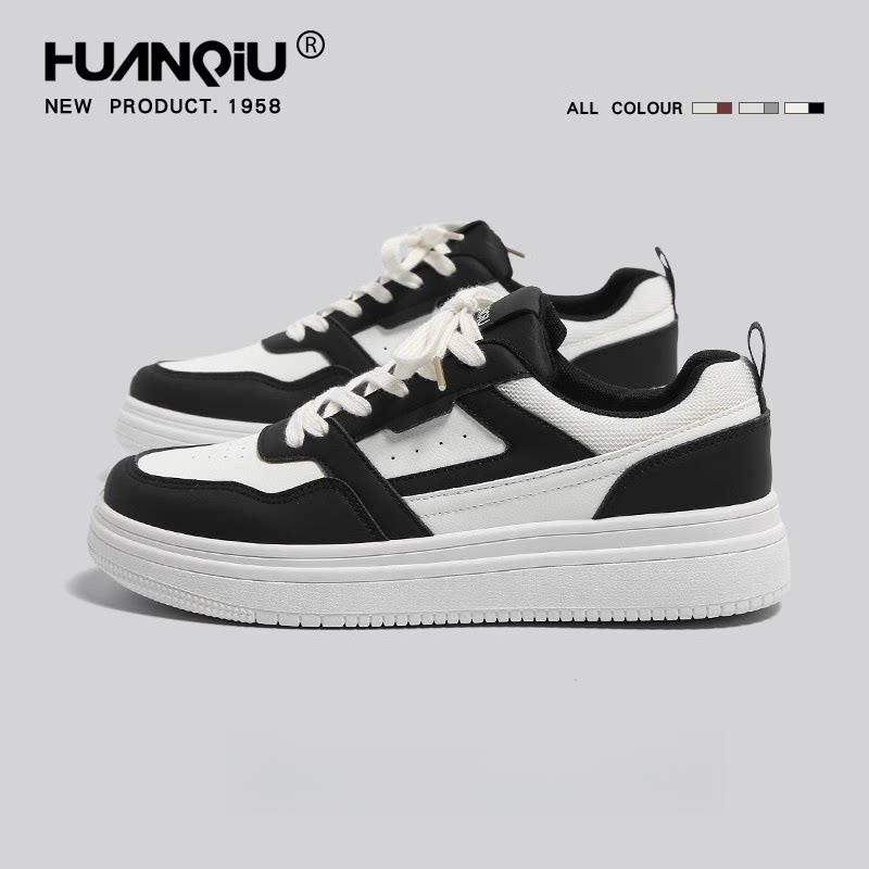 环球厚底男鞋板鞋男款2026春季新款小众软韩版潮百搭运动休闲鞋子