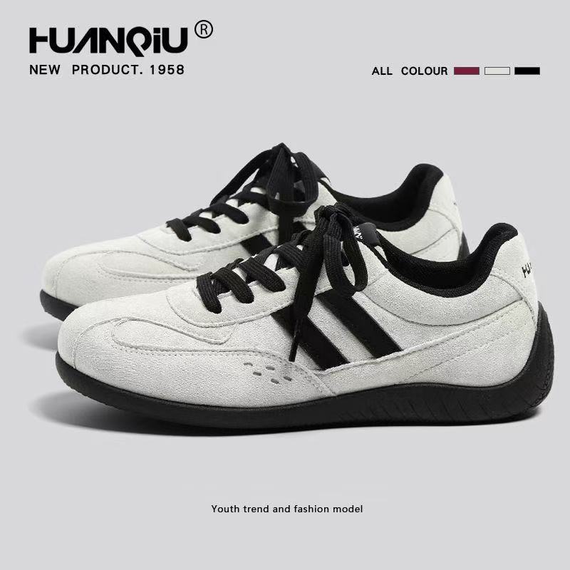 环球黑色内增高德训鞋女款2025年秋季新款百搭运动休闲舒适鞋子女