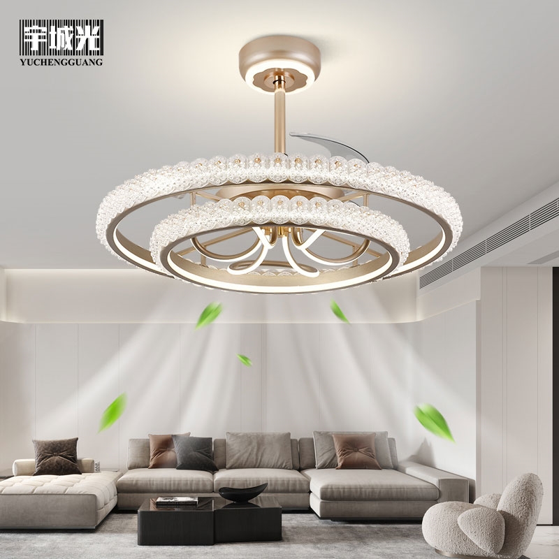 北欧客厅风扇灯高端隐形吊扇灯大