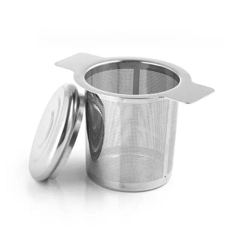 Tea Mesh Metal Infuser Strainer Tea Leaf Filter with Cover F