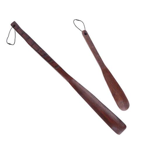 Wooden Shoe Horn With Lanyard Flexible Long Handle Shoehorn