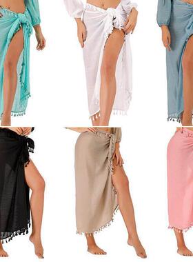 Women Swimsuit Coverups Long Bikini Wraps 沙滩巾围裙半身裙