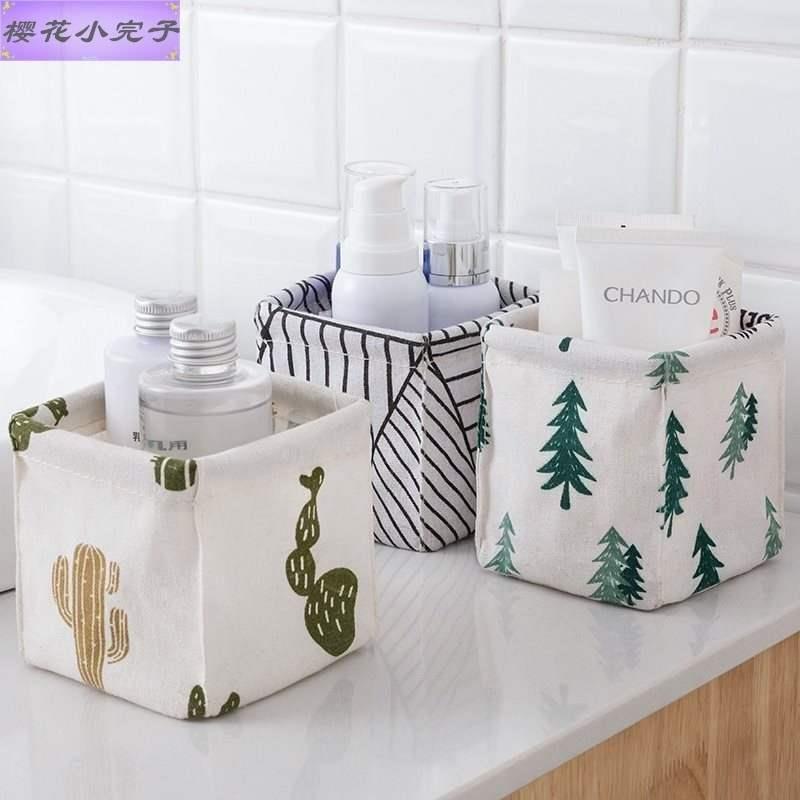 e861 cotton and linen desktop boxes at home folding cloth