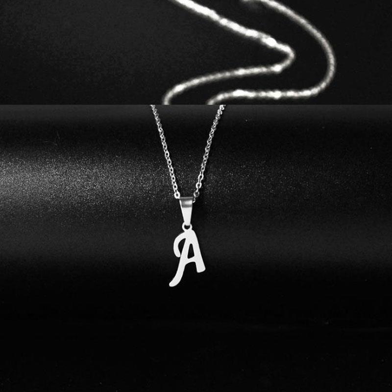 New A-Z Letters Pendant Necklace for Women Men Trend
