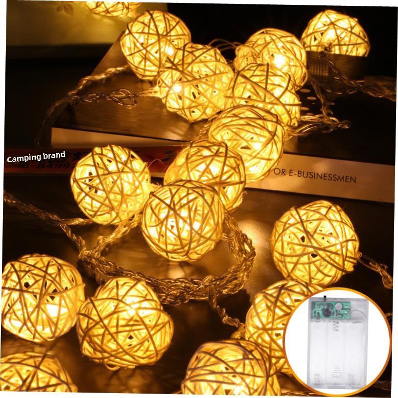 20 Rattan Ball Led Fairy Lights Christmas Tree Ornaments Xma