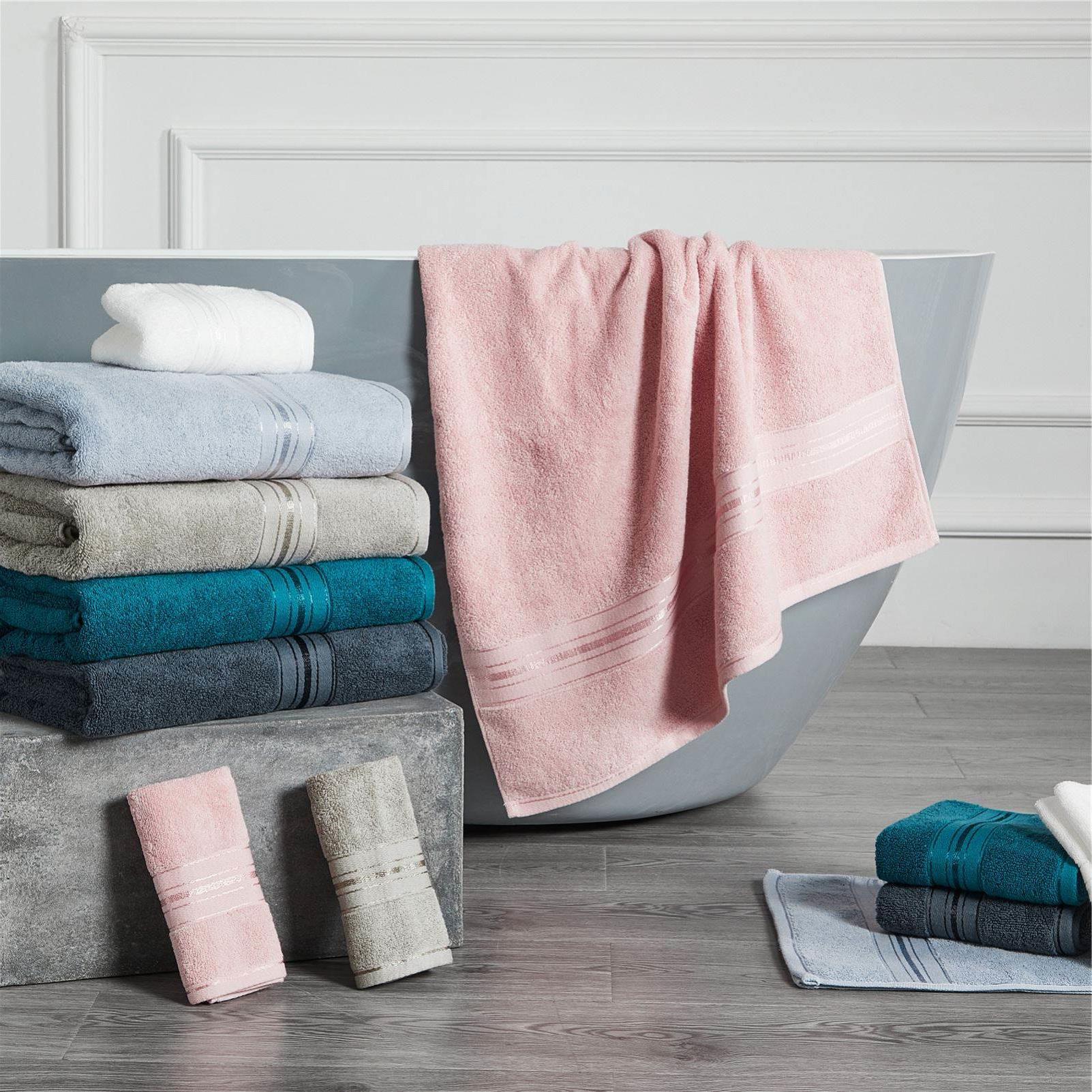 100% Cotton Bath Towel Set Absorbent Adult Bath Towels Solid