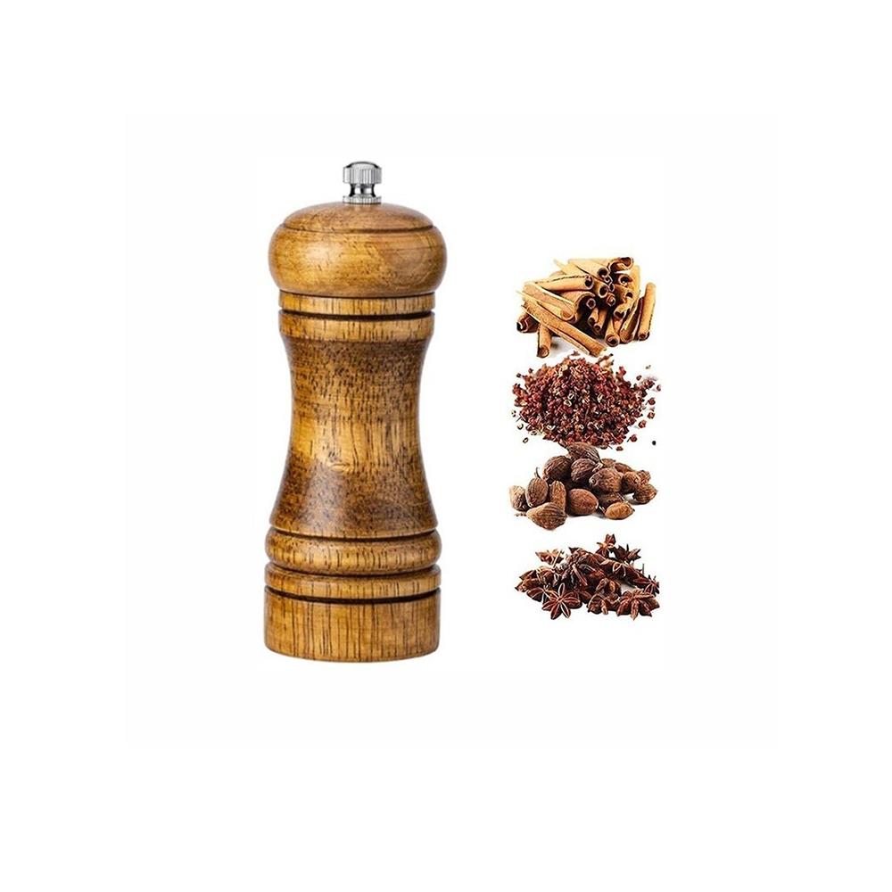 Pepper Mill Oak Wood Salt and Pepper Grinder Adjustable