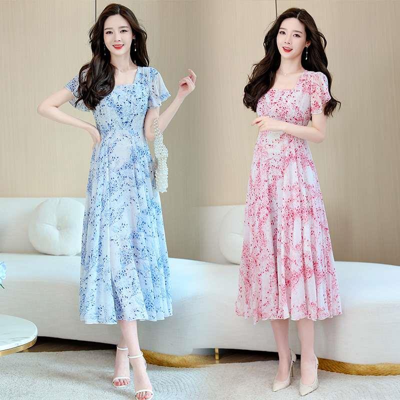 Summer New Flying Sleeve Chiffon Waist Slimming Elegant Beac