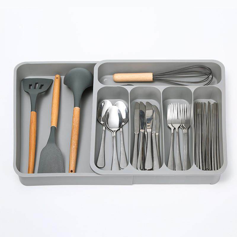 Cutlery Storage Tray Expandable Tableware Organizer Spoon Fo