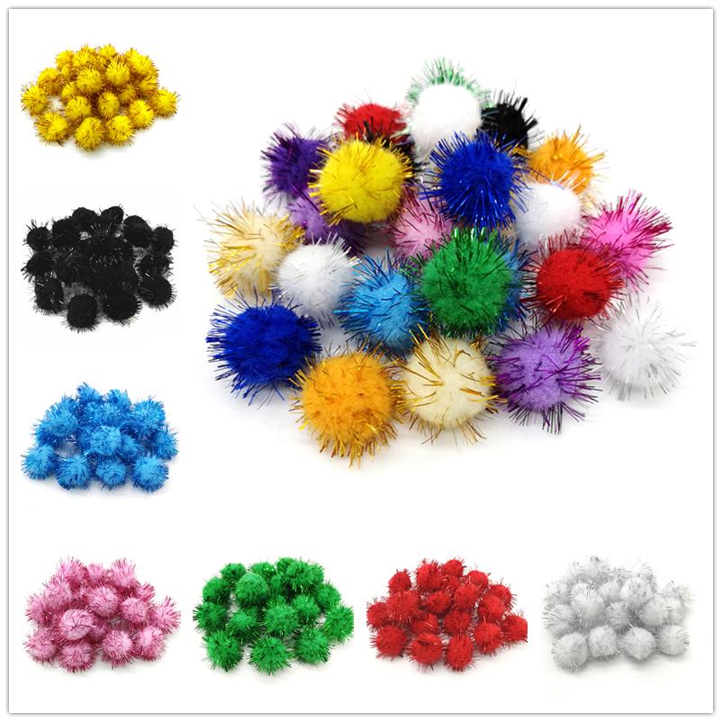 50pcs 15mm 25mm Colorful Pompoms for Dolls Garment Handmade