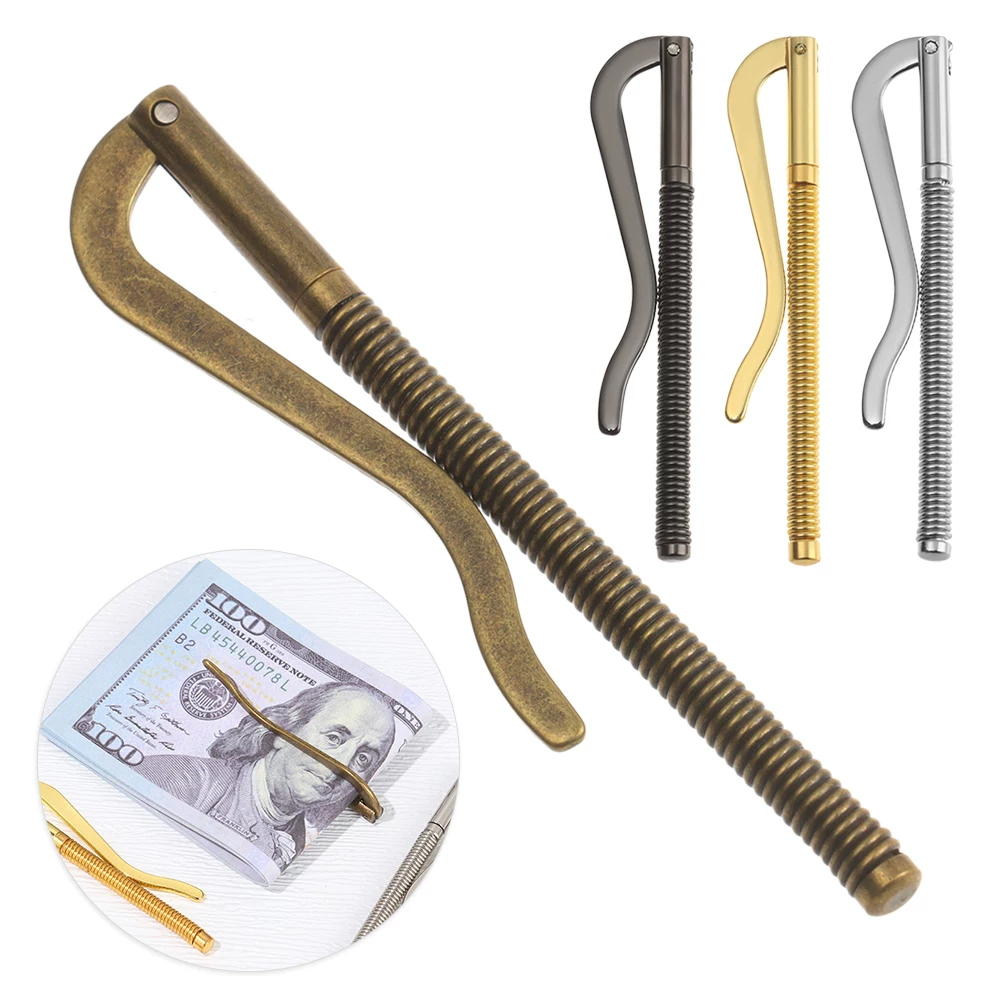 Простой металлический кошелек-флип Bifold Spring Clamp Уникальный дизайн