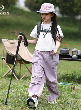 【CC家居控】亲子装女童夏装工装裤儿童春秋大童休闲裤子B2K792