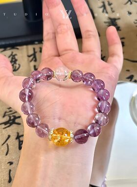 寺庙同款路路通仿紫水晶设计款手串文玩民族寺庙文创手串礼物