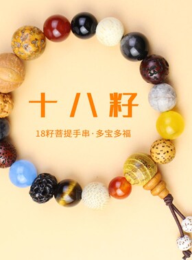 厂家直销十八籽手串菩提子男女情侣手链佛珠念珠星月金刚多宝18籽