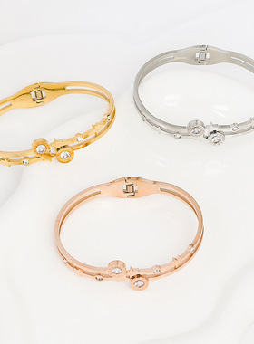 跨境新款五角星罗马数字手镯个性潮亚马逊热销款防水防汗手环